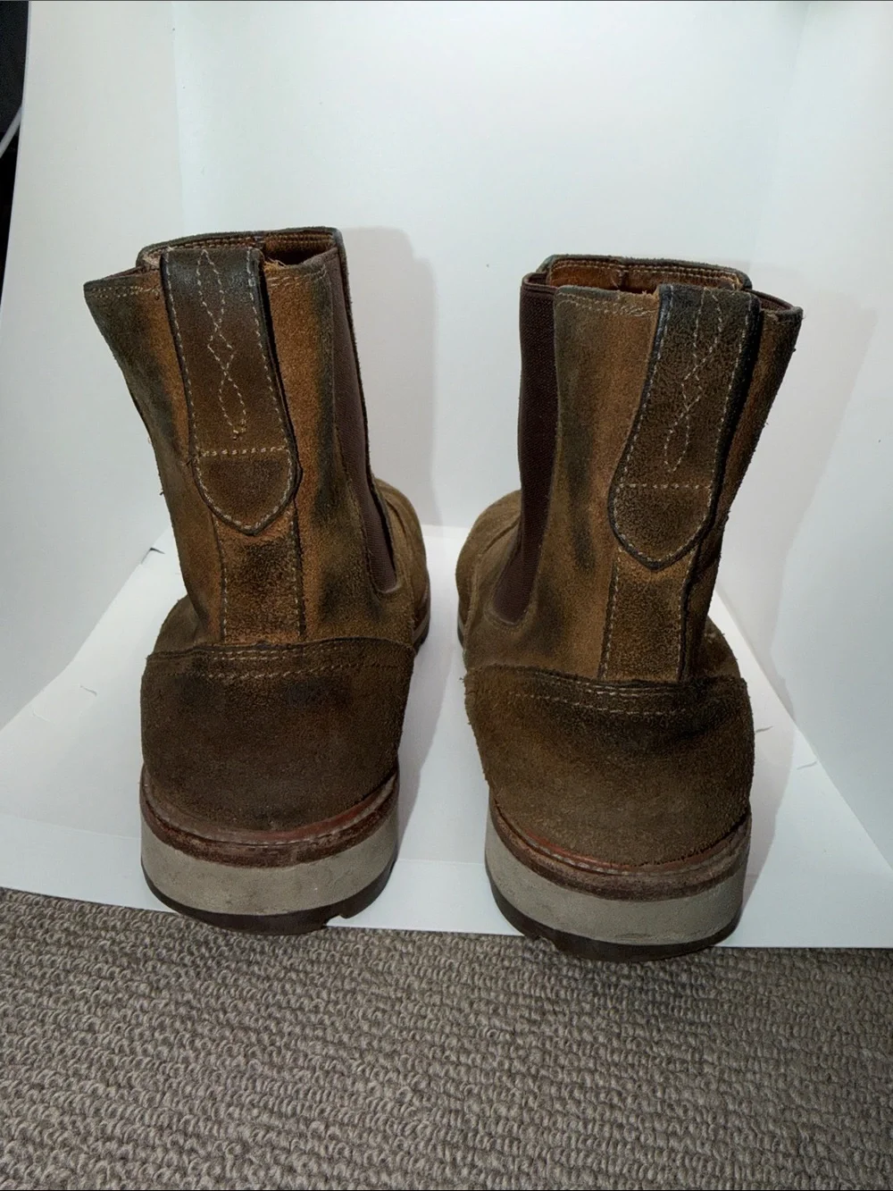 Lucchese's Ranger II Chelsea Boot Brown Suede - 10.5M